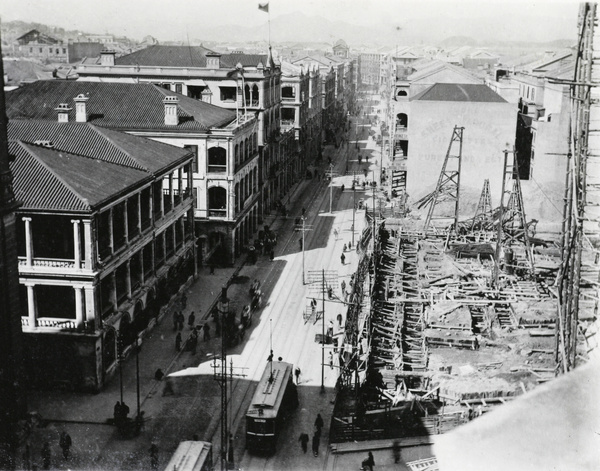 The new Post Office under construction, Des Voeux Road Central, Hong Kong