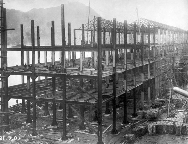 Warehouse under construction, Holt's Wharf, Hong Kong