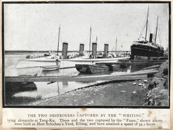 The two Chinese destroyers captured by the 'Whiting'