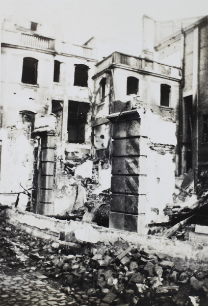 War damaged buildings, Shanghai, 1932