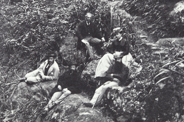 Charles Sinclair, Mrs Sinclair, Francis Temple and two other men, Bankers' Glen, near Fuzhou