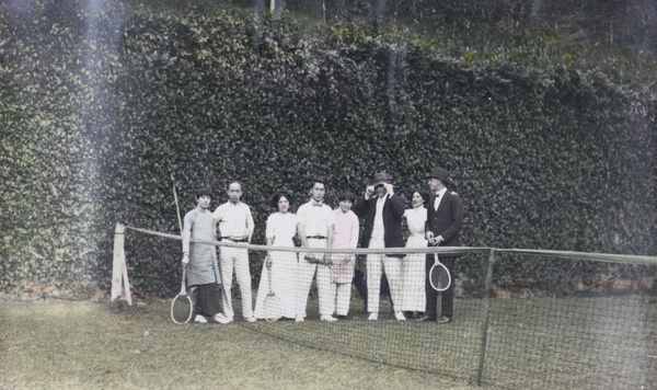 Tennis in Hong Kong, 1920, with Wei Wing-lock (韋榮洛)