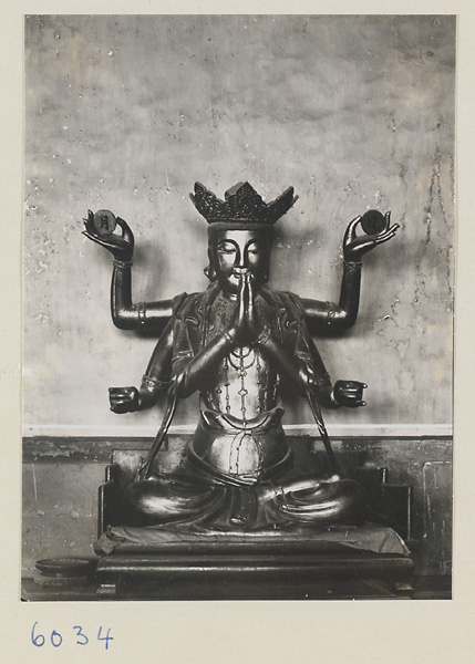 Interior of Bai ta si showing six-armed Bodhisattva