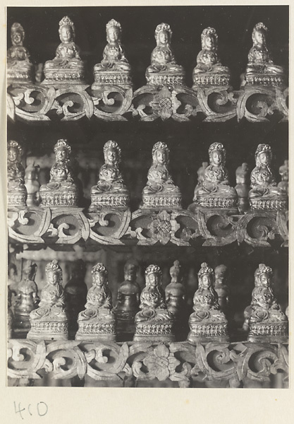 Detail of a temple wall showing Bodhisattva reliefs