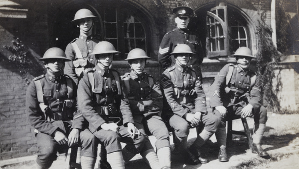 John Montgomery with Durham Light Infantry soldiers, Shanghai