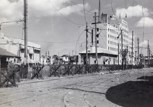 Boundary Road and Shanghai North Railway Station and Administration Building, Zhabei, 1937