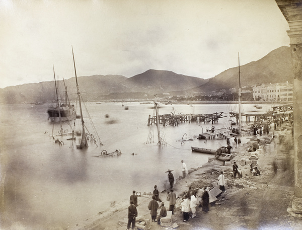 Damage caused by the 1874 typhoon, Praya, Hong Kong