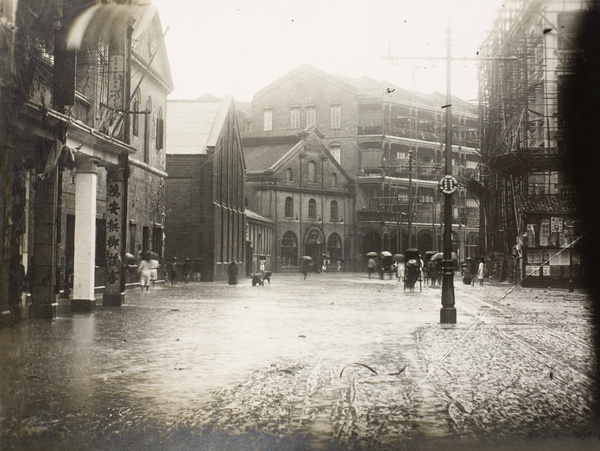 Flooding caused by the 19th July 1926 rainstorm, Des Voeux Road, Hong Kong