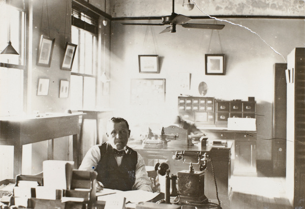 Harold Peck at a Police Station, Shanghai