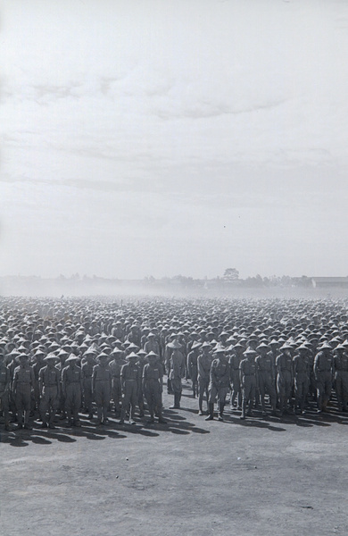 National Army soldiers, passing out parade
