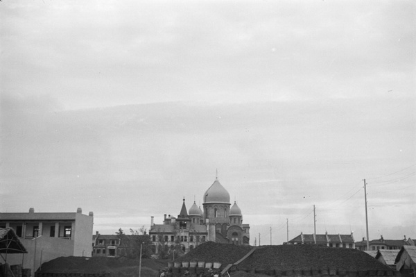 Coal yard and Russian Orthodox Mission Church, Shanghai