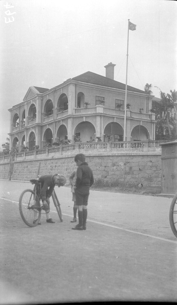 Boys and bicycle, Holts Wharf, Hong Kong