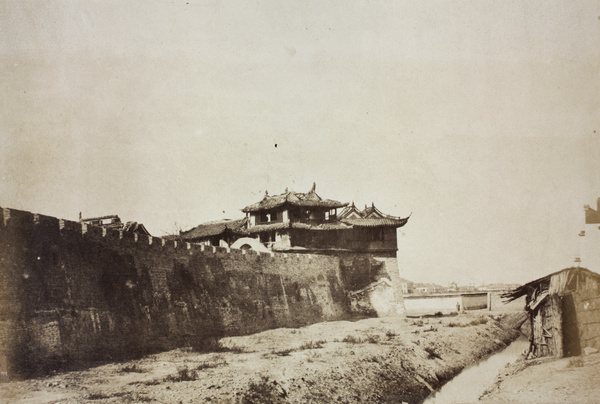 Phoenix Tower (丹凤楼) on the east wall of Chinese City, with a view towards the Bund, Shanghai