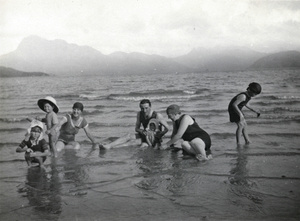 Family swimming