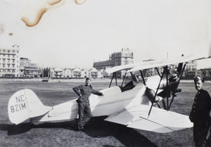A biplane (NC821M) with Royal Scot Fusiliers, Recreation Ground, Shanghai, 1932