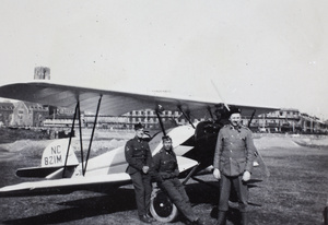 A biplane (NC821M) with Royal Scot Fusiliers, Recreation Ground, Shanghai, 1932