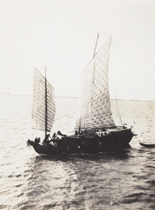 A large junk with two sails