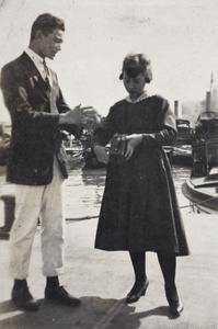 George and Bessie with a box camera, Shanghai