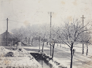 Winter scene photographed from 35 Tongshan Road, Hongkou, Shanghai, January 1921