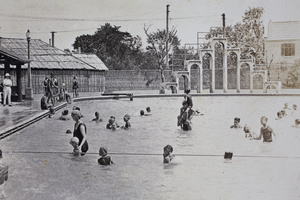 Families and friends at the Open Air Pool, Hongkou, Shanghai, 1924