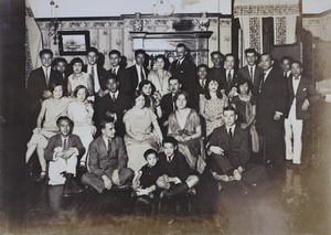 Hutchinson family members and friends at a party, Shanghai