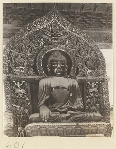 Temple interior showing Buddha statue at Huang si