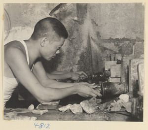 Men working in a cloisonné shop