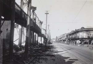 War damage at East Seward Road near Dent Road, Shanghai, August 1937