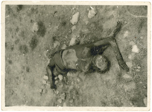 The decaying corpse of a person burned to death