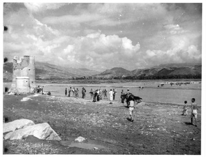 Crossing the Sha River in Fuping, 1938