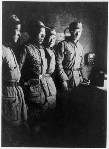 Michael Lindsay (林迈可) with Chinese military, demonstrating radio equipment