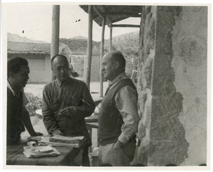 Huang Hua (黄华), Chen Yi ( 陈毅), and Colonel David D. Barrett, Yan'an (延安)