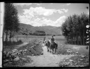 Dr Norman Bethune (白求恩) on horseback, travelling from the hospital to military HQ