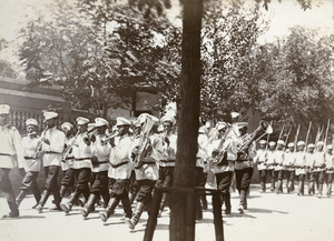 Russian military band and troops, Tientsin