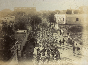German soldiers marching, Victoria Road, Tientsin