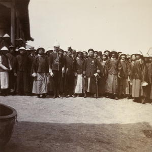 British and Chinese officials at a military training school, Jinan