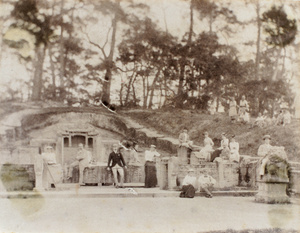 Riding party to Little Wood, at a tomb