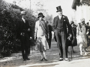 Lady Lampson and Sir Miles Lampson with another man, Beijing