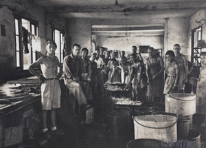 Kitchen Team 'A', in the kitchen, Lunghua Civilian Assembly Centre, Shanghai
