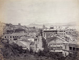 Queen's Road, Hong Kong, from Battery Point looking west