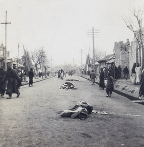 Bodies of executed looters or rioters (Peking Mutiny), Beijing, 1912
