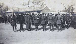 Allied officers, with soldiers, China